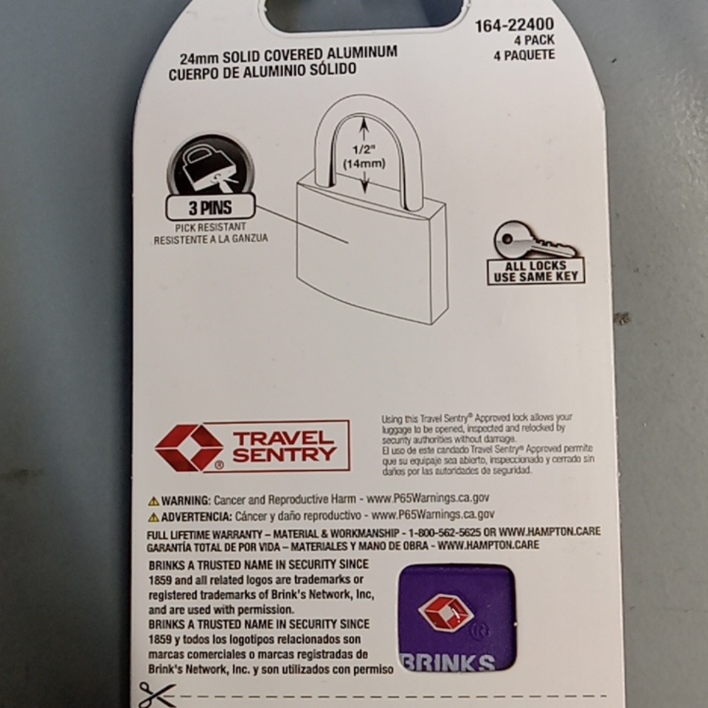 Brinks Multi-Color TSA Luggage Locks - Picture 2 of 2